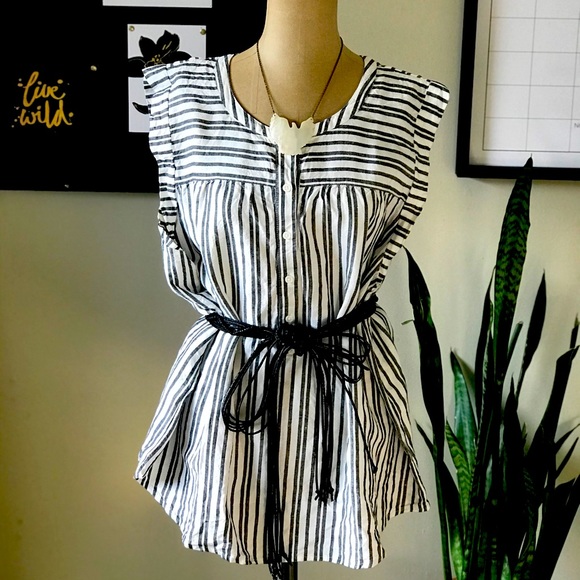 LOFT Tops - SOLD LOFT Linen Striped Tank